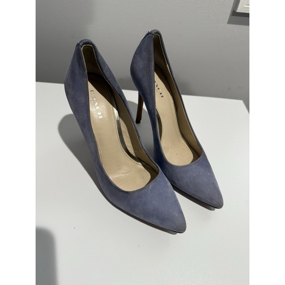 Coach Harlee Pumps in Porcelain Blue Nubuck Suede Size 6 B - Picture 1 of 7